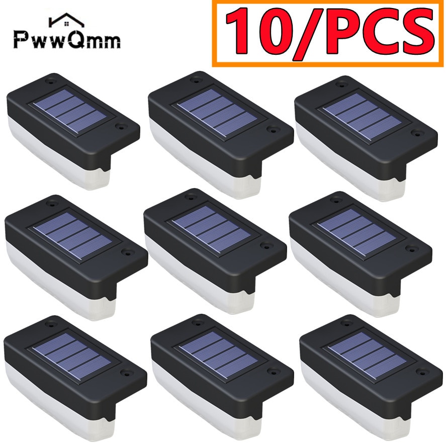 PwwQmm LED 태양 계단 램프 야외 울타리 빛 정원 조명 통로 마당 파티오 단계 램프 태양 밤 빛 IP65 방수